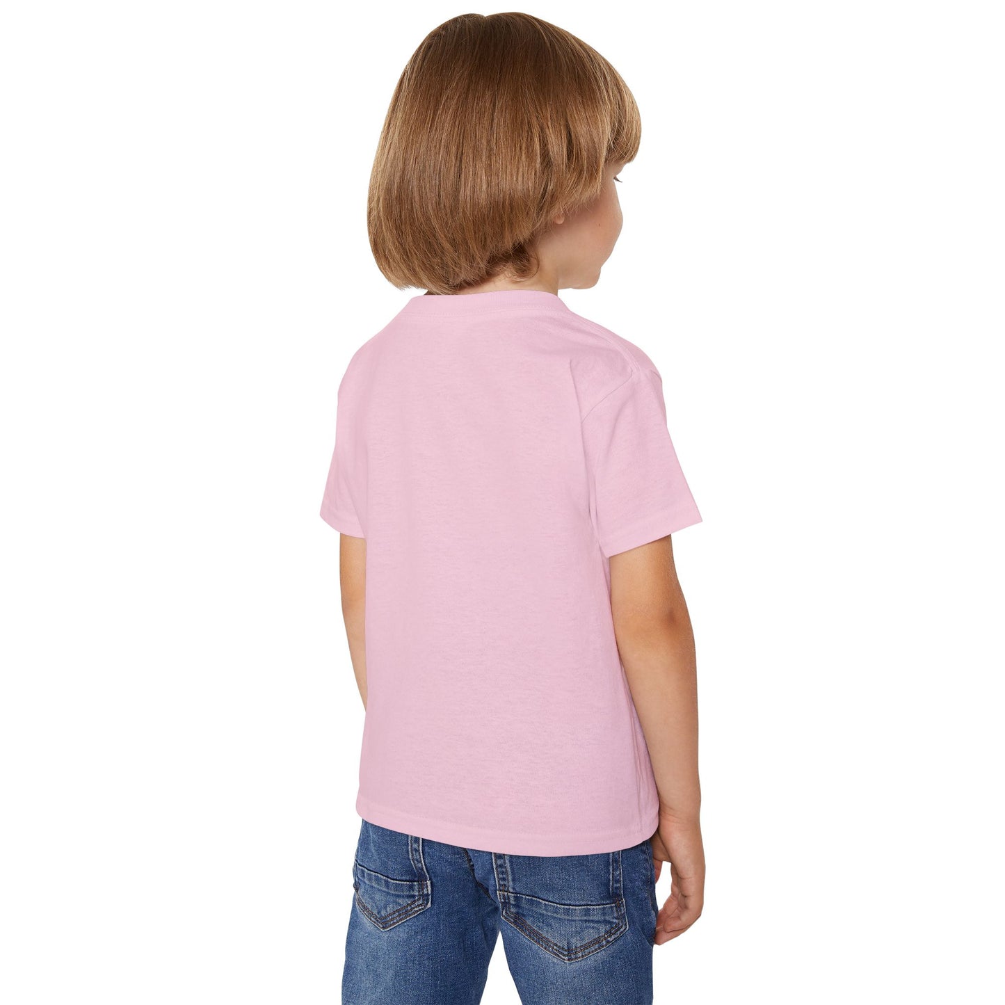 Toddlers' Bear Blocks T‑Shirt — "E.A.T.S. Everyday Aim To Succeed" Cute Pink Teddy Tee