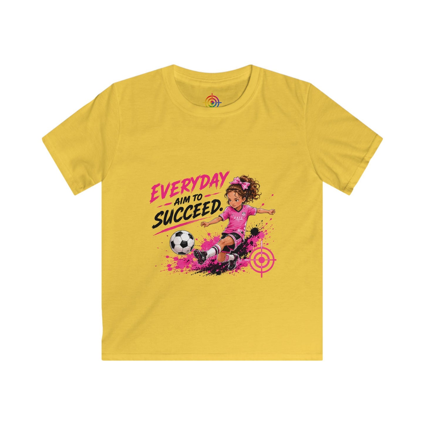 Kids Soccer Tee — Everyday I Aim to Succeed