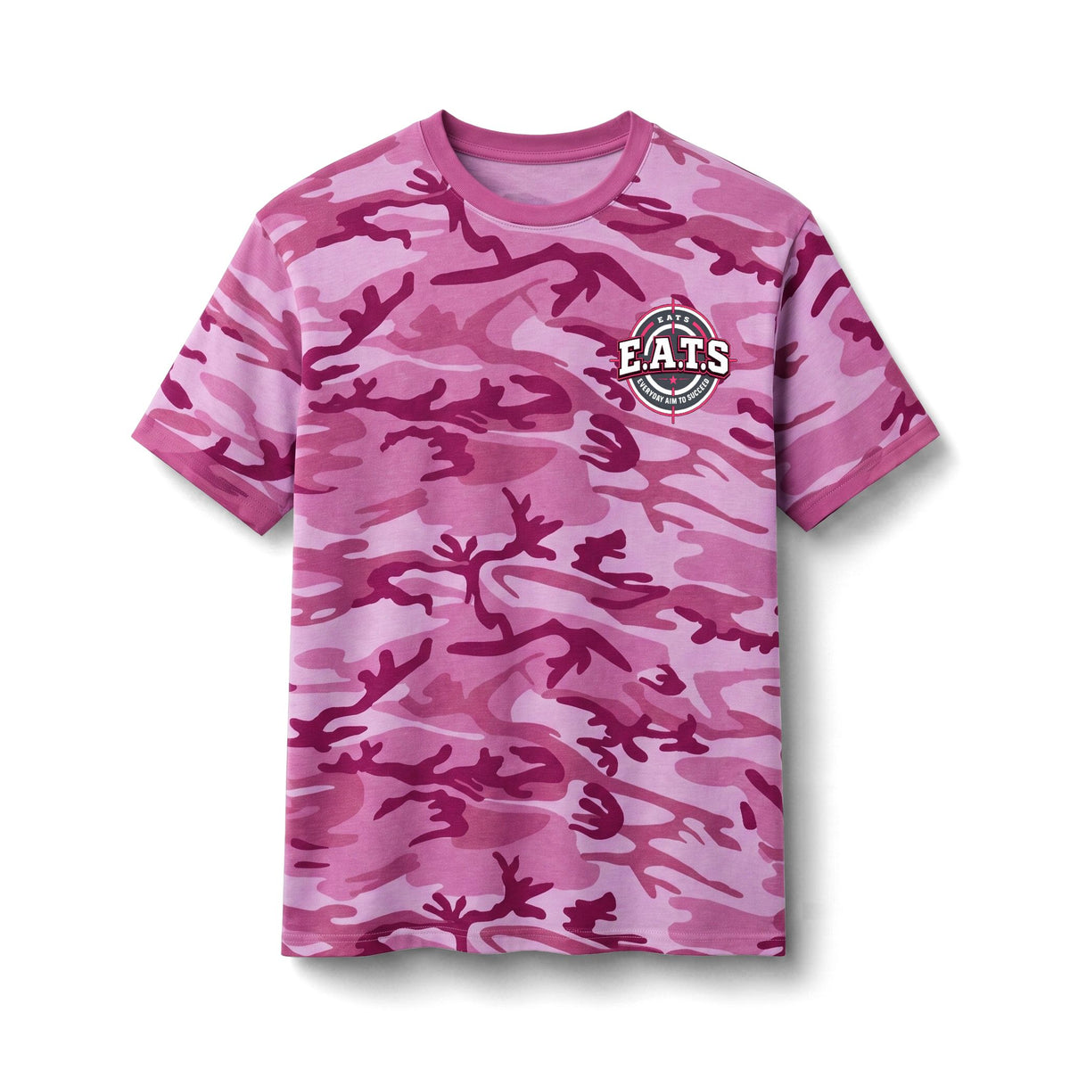 Pink Camo — 'Everyday Aim to Succeed' Graphic T-Shirt