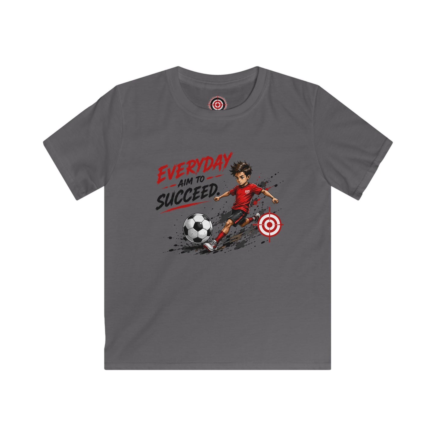 Kids Soccer Tee - Everyday Aim to Succeed