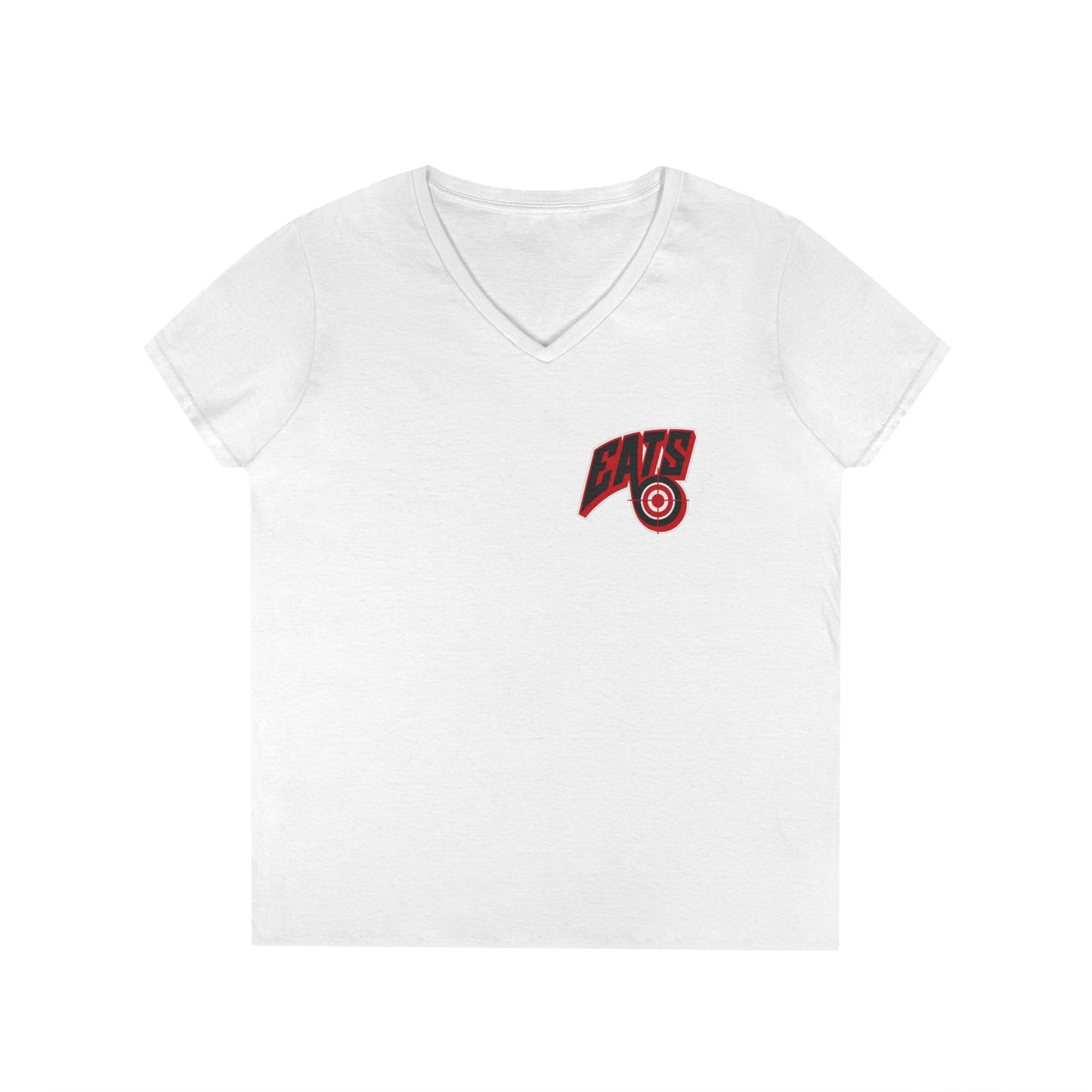 EATS Ladies' V‑Neck Tee — "Everyday Aim to Succeed"