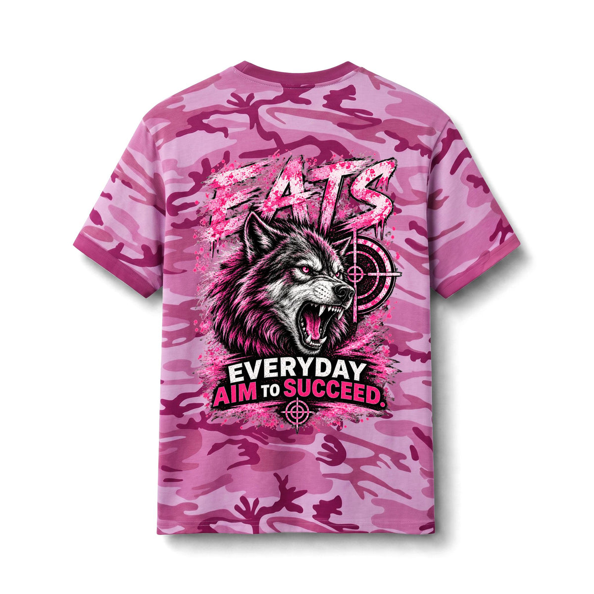 Pink Camo — 'Everyday Aim to Succeed' Graphic T-Shirt