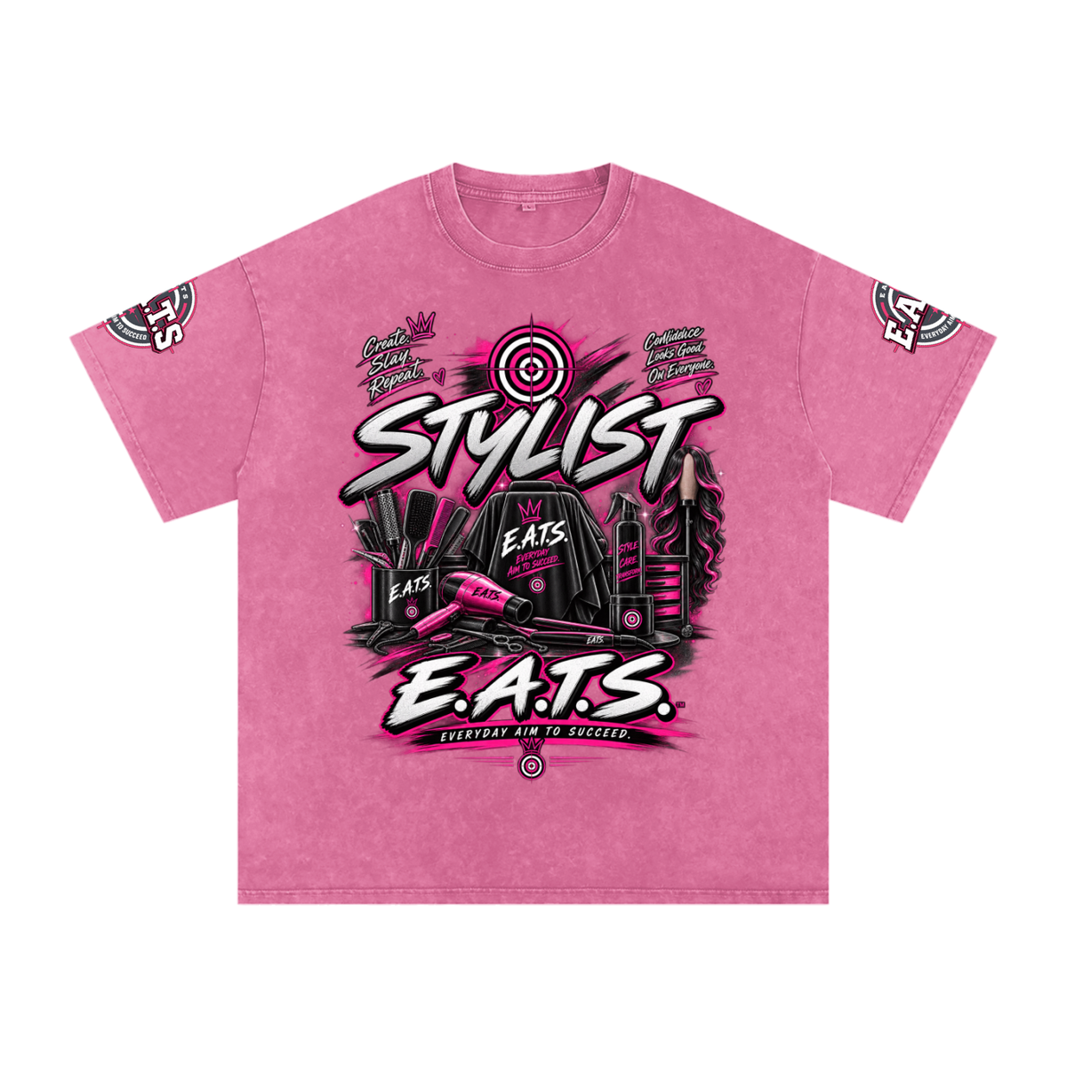 rose,red,pink,stylist,eats,bullseye,black,apricot,grey,gray,unisex,hers,women,womens,careers,tshirt,light,casual,streetwear