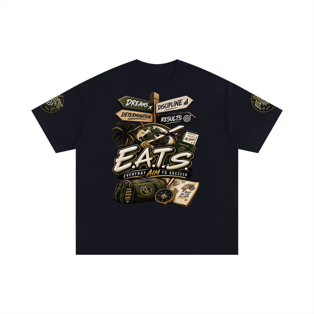 black,white,eats,his,her,hers,men,mens,women,womens,graphictshirt,graphic,brandlogo,logo,streetwear,clothing,tshirt,green,armygreen