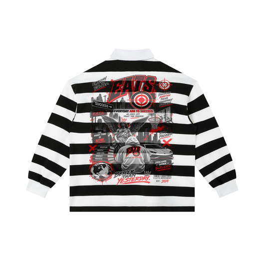Block Stripe Collared Long Sleeve