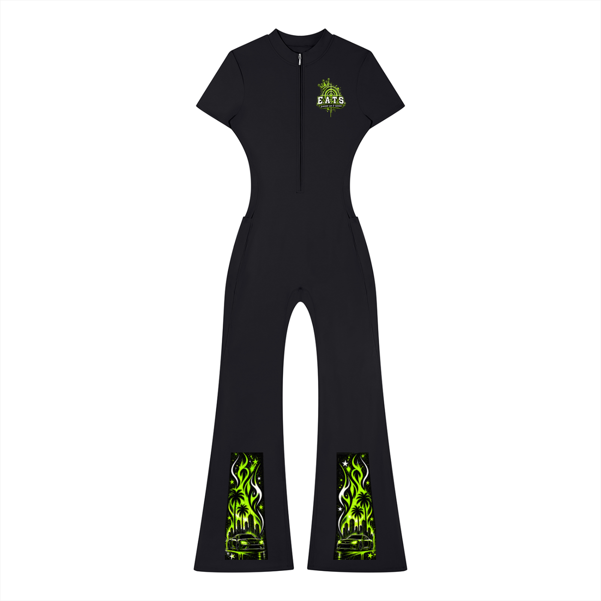 black,green,neon,neongreen,women,womens,jumpsuit,onepiece