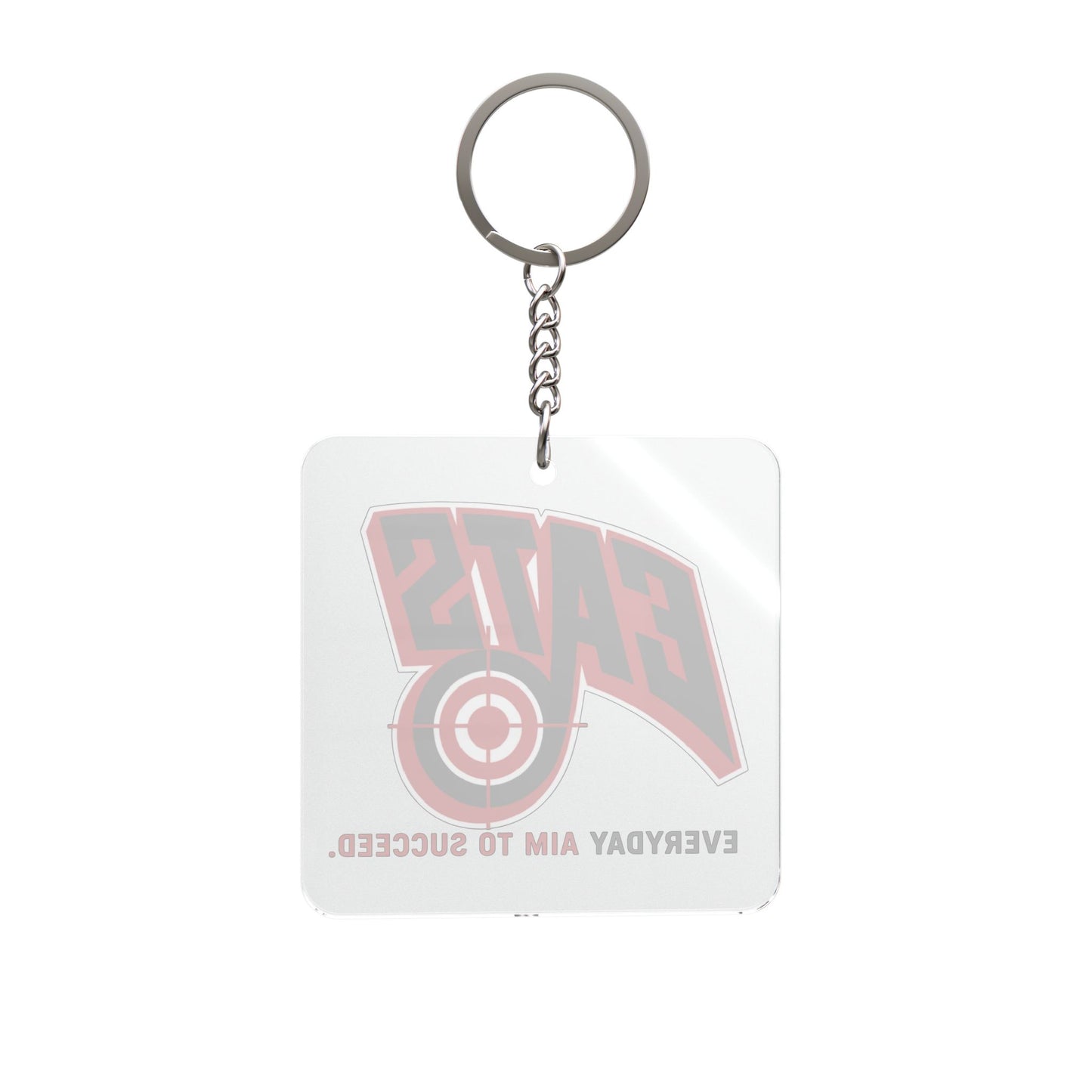 EATS Target Keychain — Everyday Aim to Succeed Square Keychain