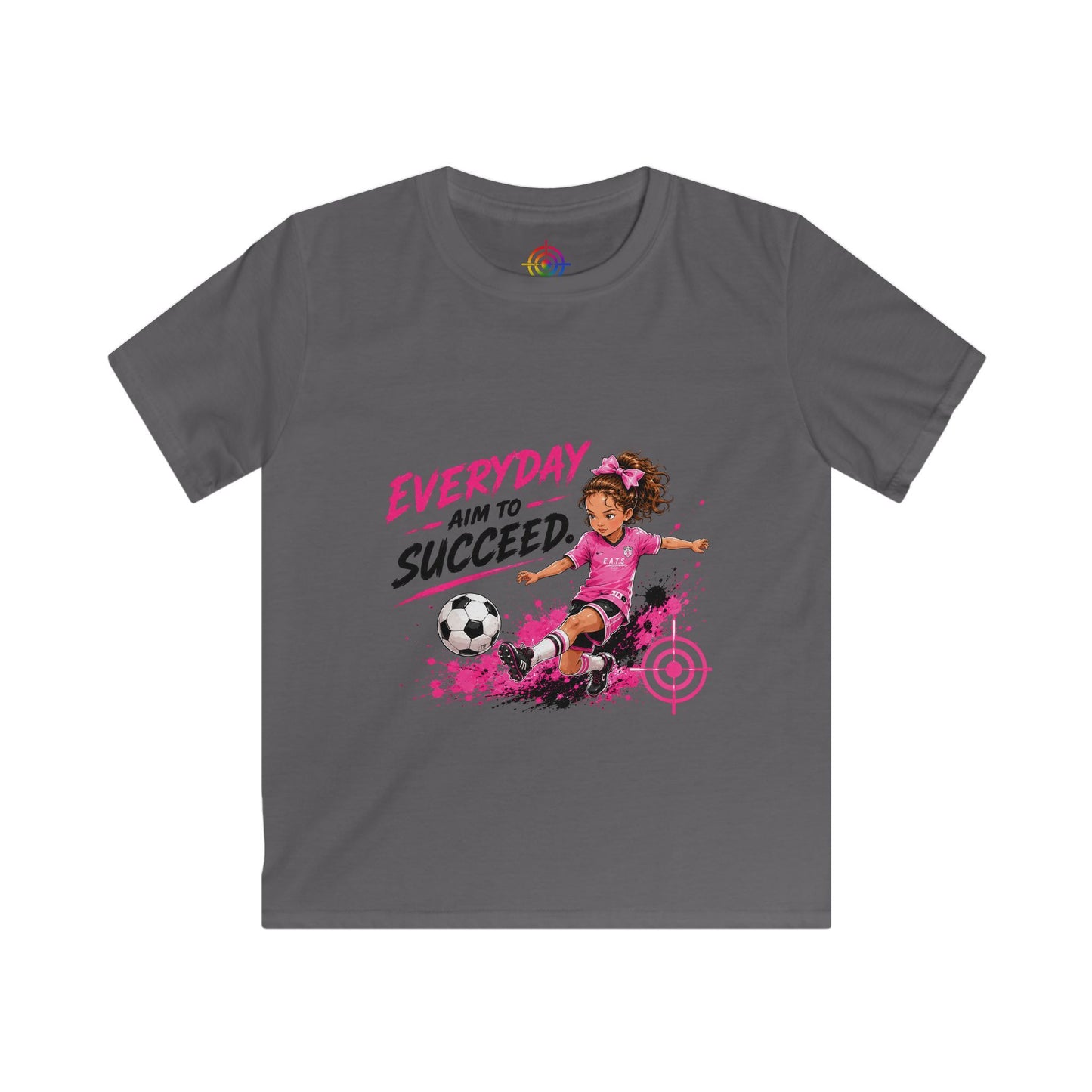 Kids Soccer Tee — Everyday I Aim to Succeed