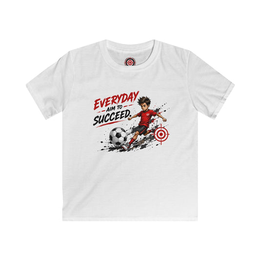 Kinder Fußball T-Shirt - Jeden Tag das Ziel vor Augen haben, erfolgreich zu sein