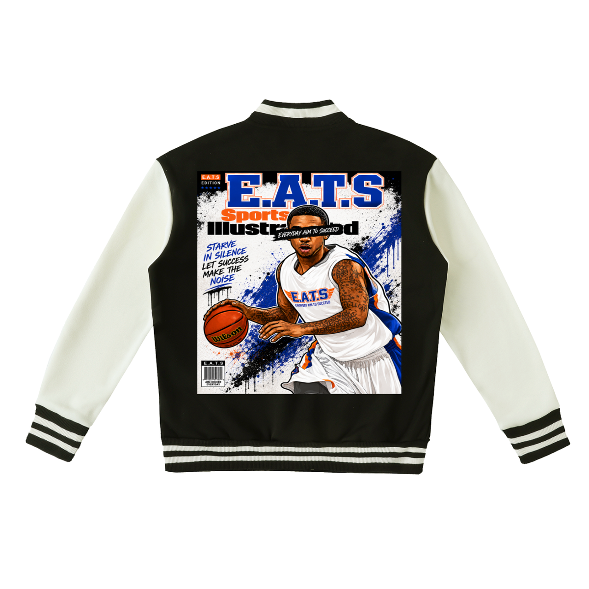 Two-Tone Fleeced Varsity Jacket