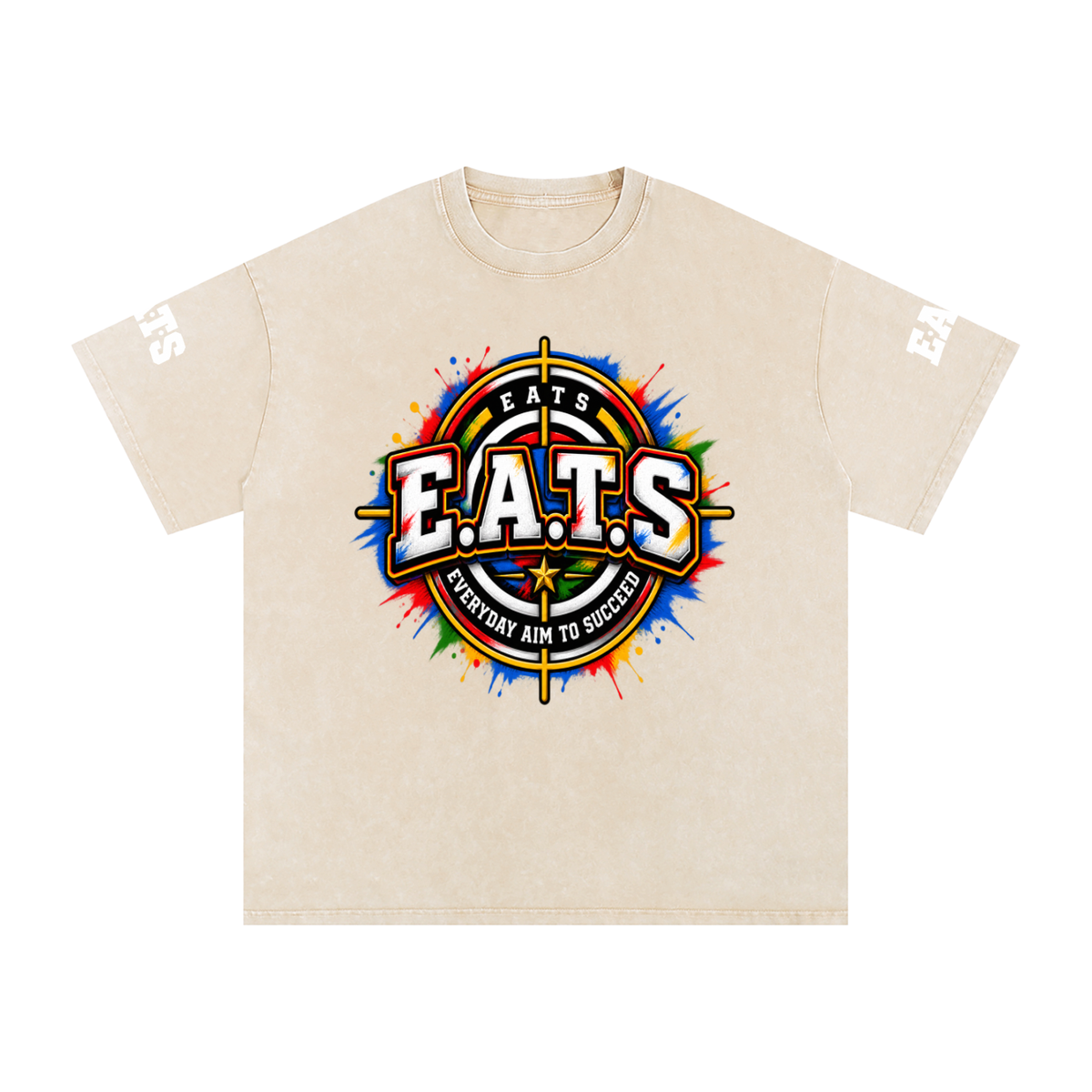 grey,gray,yellow,black,logo,eats,his,mens,men,casual,tshirt,graphic,multicolor,bullseye,apricot,light,dark,streetwear,oliveyellow