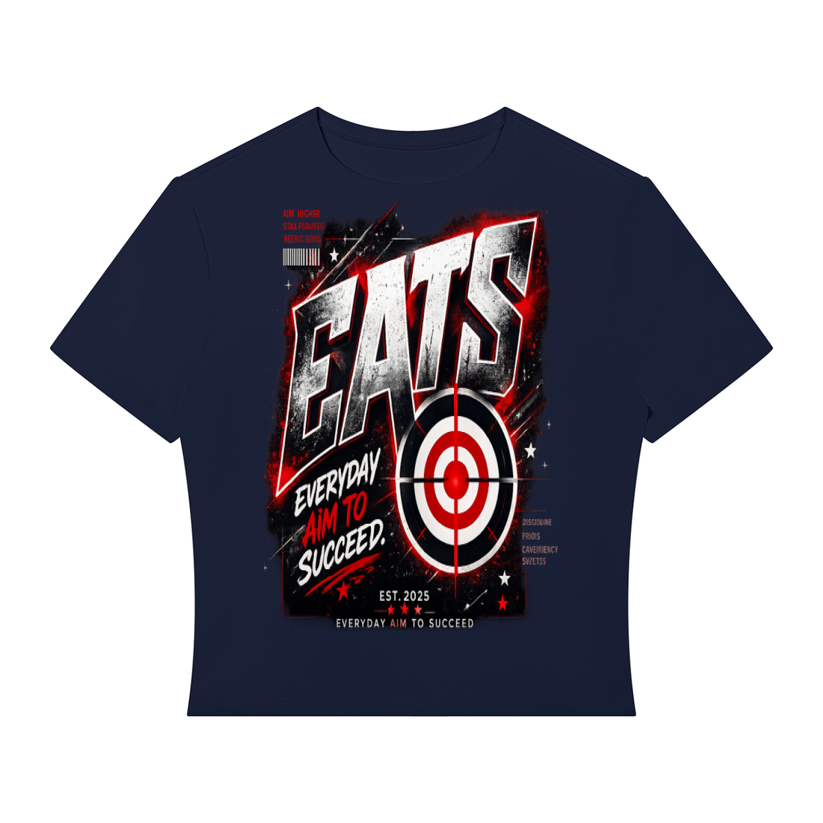 black,navyblue,eats,womens,red,bullseye,hers,her,women,croptop,coptshirt,everydayaimtosucceed,casual,streetwear,womenstreetwear,fashion,brandlogo