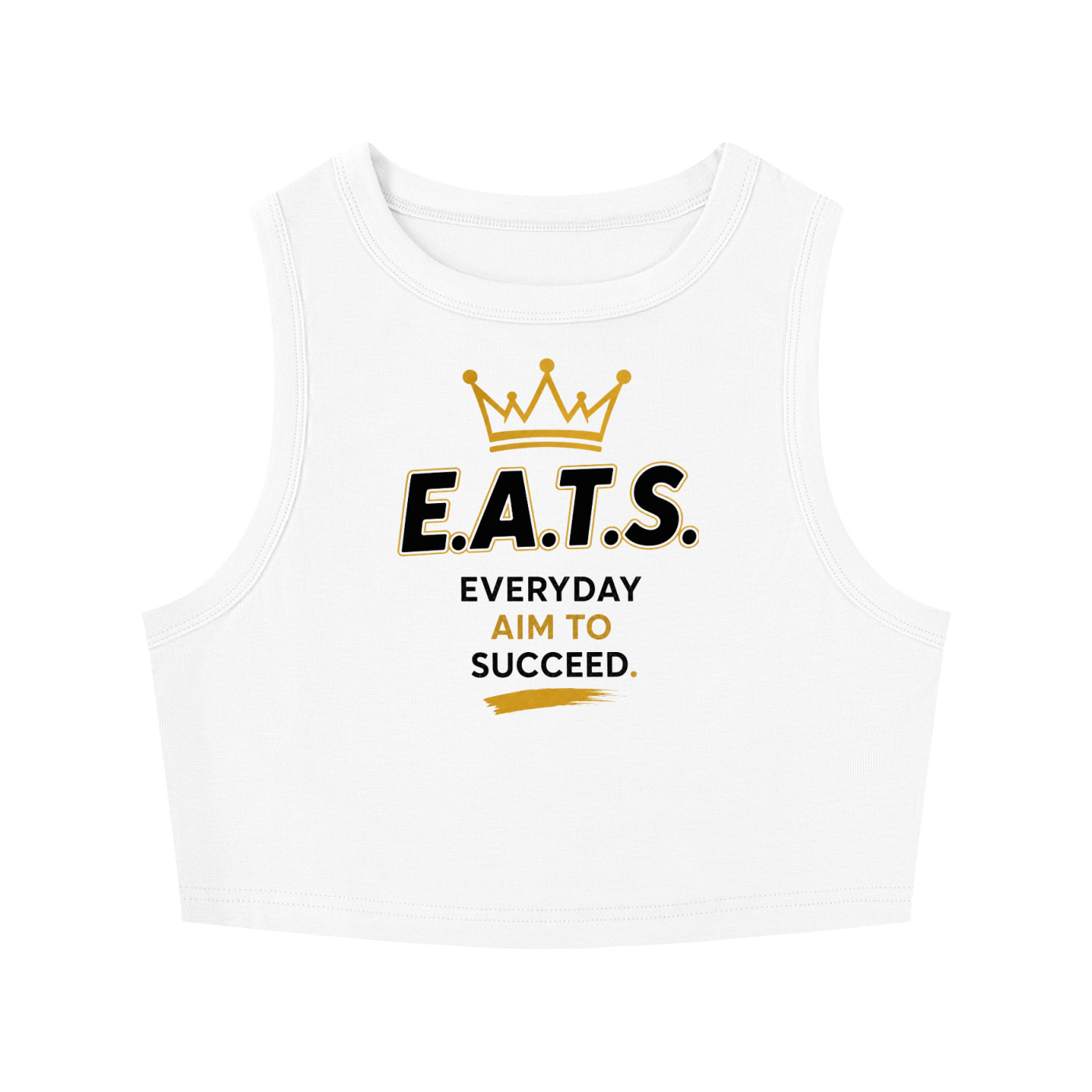 gold,black,white,eats,crop,womens,tops