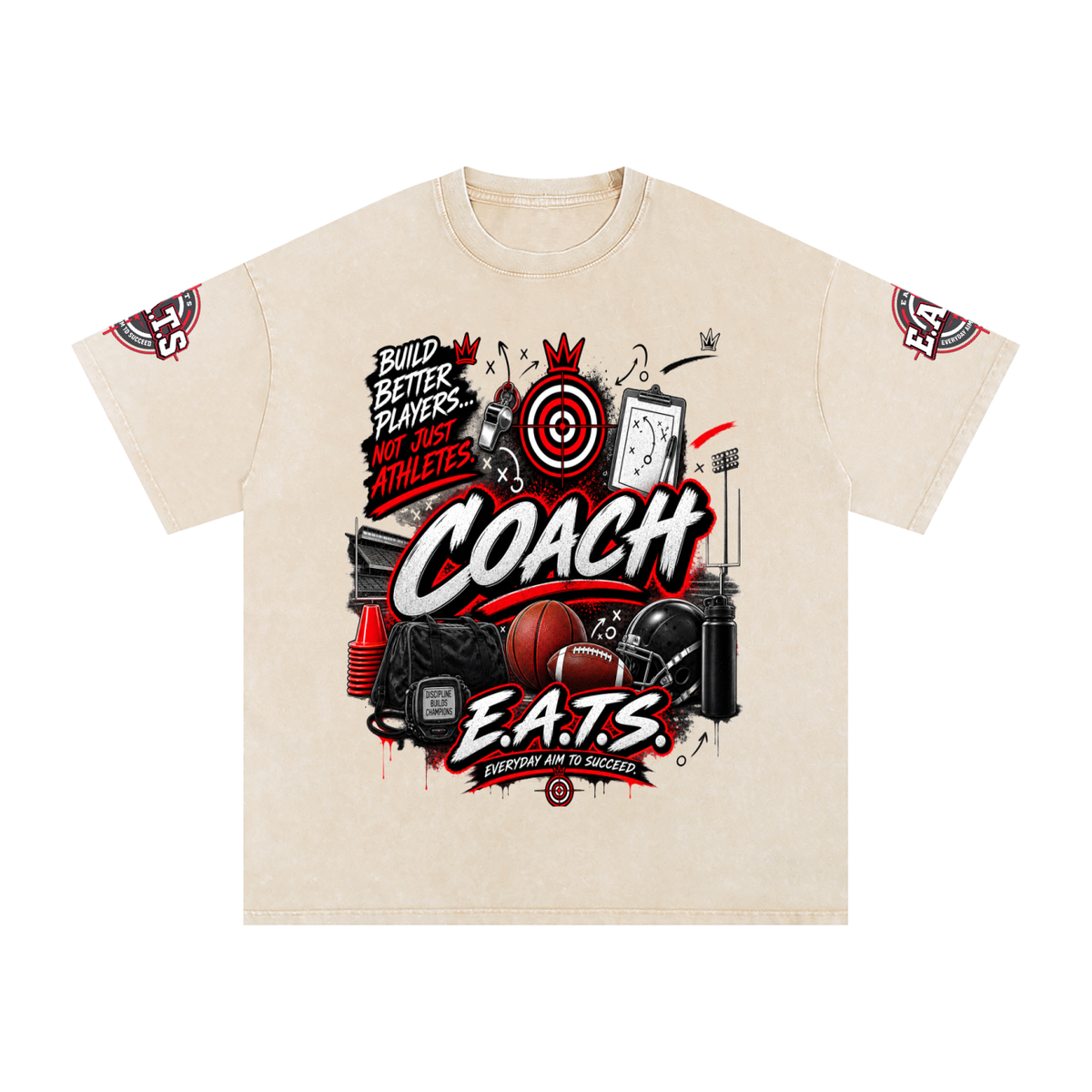 apricot,black,eats,grey,gray,coach,graphic,men,mens,career,careers,Tshirt,bullseye,unisex