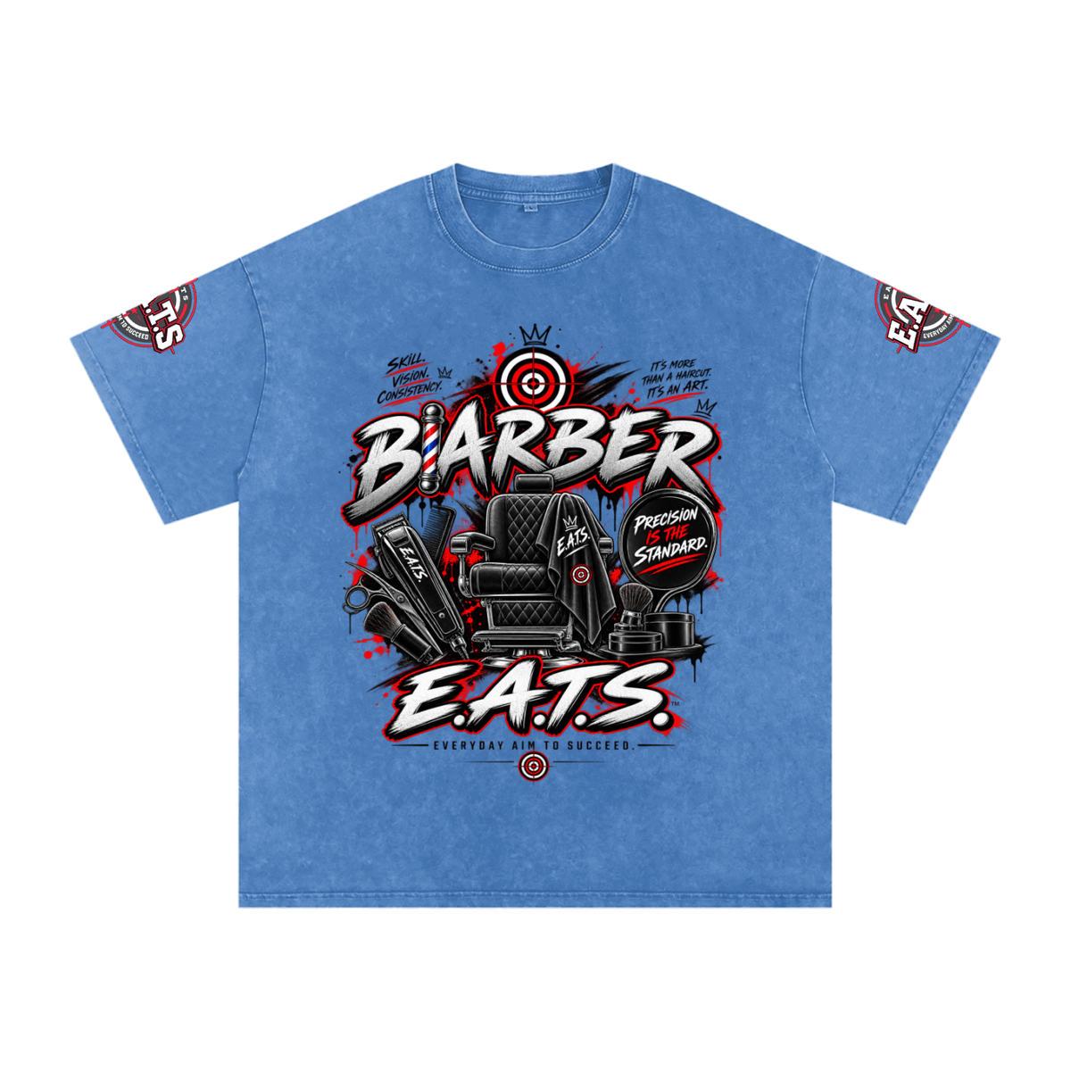 light,blue,apricot,men,mens,bullseye,eats,careers,career,streetwear,tshirt,graphic,grey,gray,logo,casual