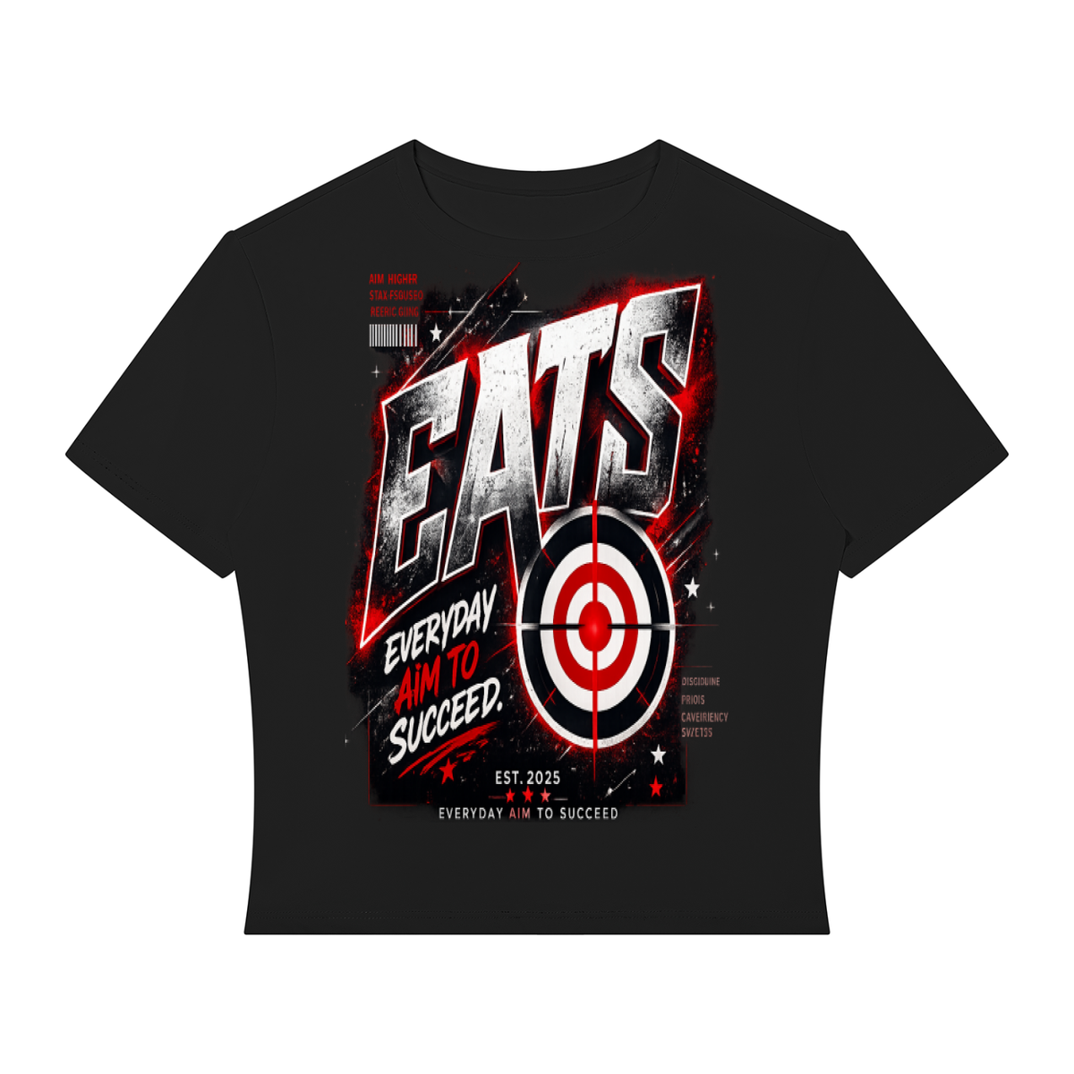 black,navyblue,eats,womens,red,bullseye,hers,her,women,croptop,coptshirt,everydayaimtosucceed,casual,streetwear,womenstreetwear,fashion,brandlogo