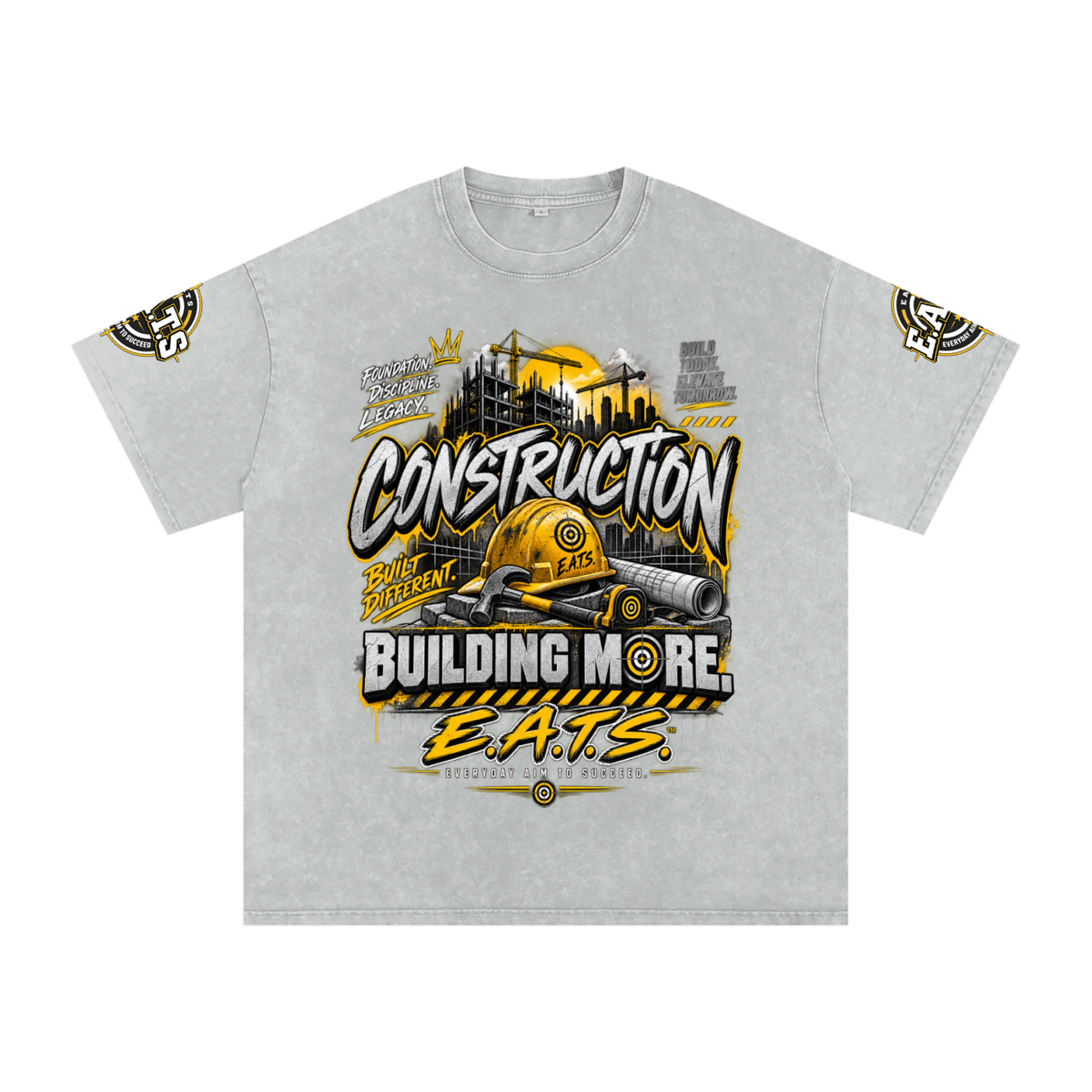 construction,building,career,careers,men,women,unisex,his,hers,tshirt,streetwear,logo,blue,light,dark,grey,gray,eats,graphic,black,royal,yellow,brown,mens,womens,red
