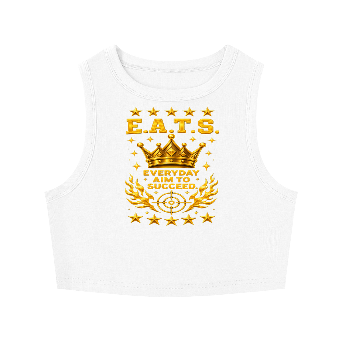 brown,black,white,gold,khaki,crop,top,croptop,womens,women,hers,her,logo,eats,bullseye,casual,streetwear,shirt