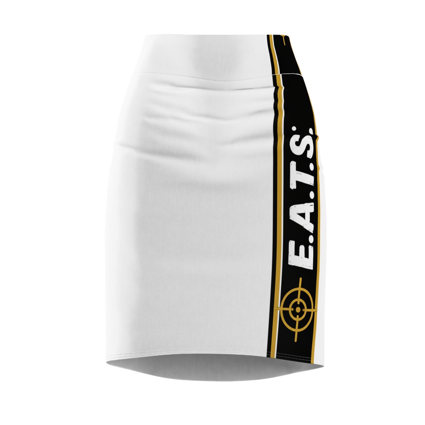 E.A.T.S. Black & Gold Side-Stripe Women's Pencil Skirt