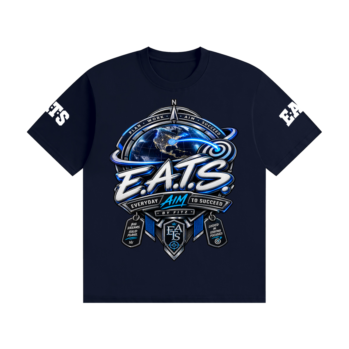grey,black,navy,navyblue,blue,eats,mens,his,men,graphic,graphictshirt,brandlogo,logo,bullseye,tshirt