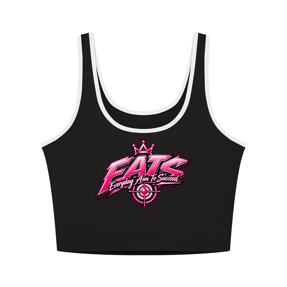 yoga,tanktop,top,hers,women,womens,activewear,streetwear,brandlogo,eats,bullseye,hotpink,pink,black,gymwear,twopieceset,set,twopiece