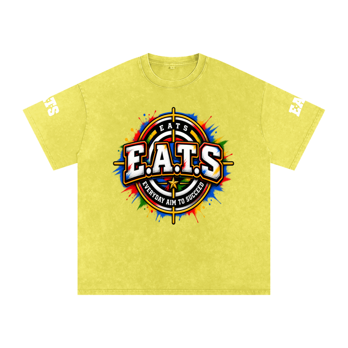grey,gray,yellow,black,logo,eats,his,mens,men,casual,tshirt,graphic,multicolor,bullseye,apricot,light,dark,streetwear,oliveyellow