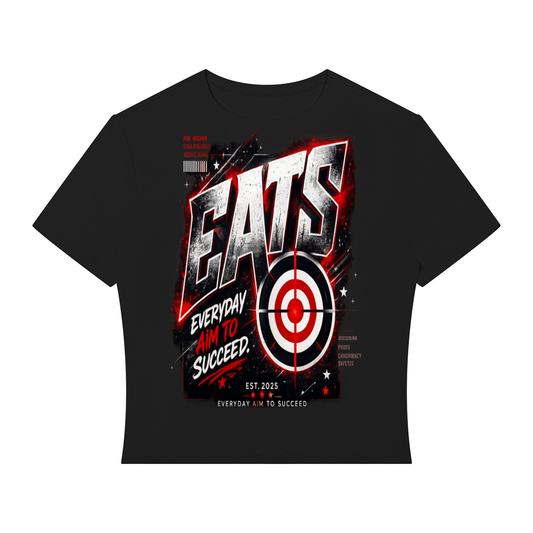 black,red,womens,eats,crop,graphic