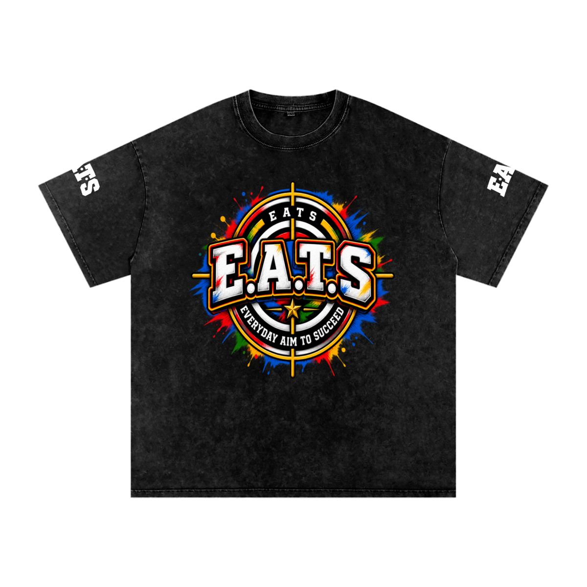 grey,gray,yellow,black,logo,eats,his,mens,men,casual,tshirt,graphic,multicolor,bullseye,apricot,light,dark,streetwear,oliveyellow
