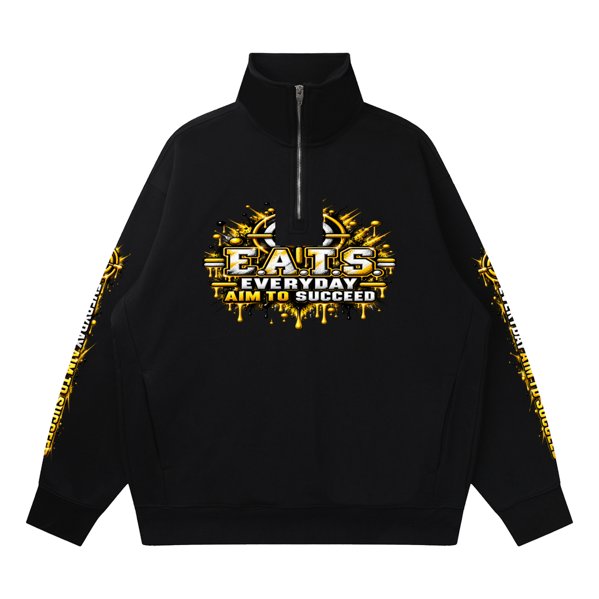 apricot,black,gold,his,men,mens,graphicsweatshirt,graphic,sweatshirt,casual,lion,animal,eats,longsleeve,streetwear,menscasual,mensstreetwear,zips,blacksweater,apricotsweater,mensgraphicsweater,logo,brandlogo,progress,chase,chaseprogress,eatsbyfitz,mensfashion,fashion,everydaywear,everydayaimtosucceed,bullseye