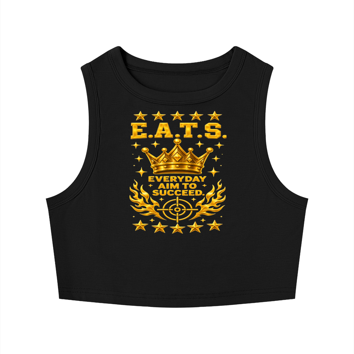 brown,black,white,gold,khaki,crop,top,croptop,womens,women,hers,her,logo,eats,bullseye,casual,streetwear,shirt