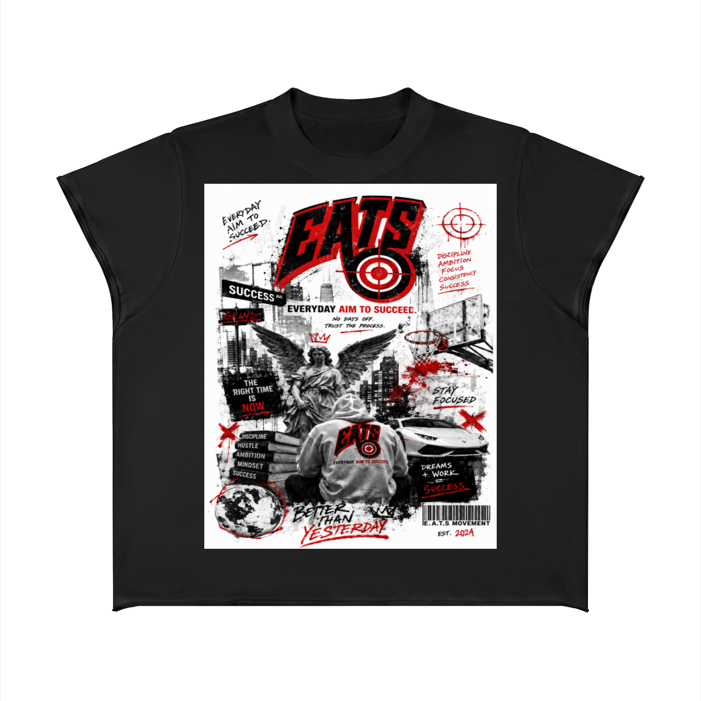 E.A.T.S sleeveless Boxy Raw Edge T-Shirt