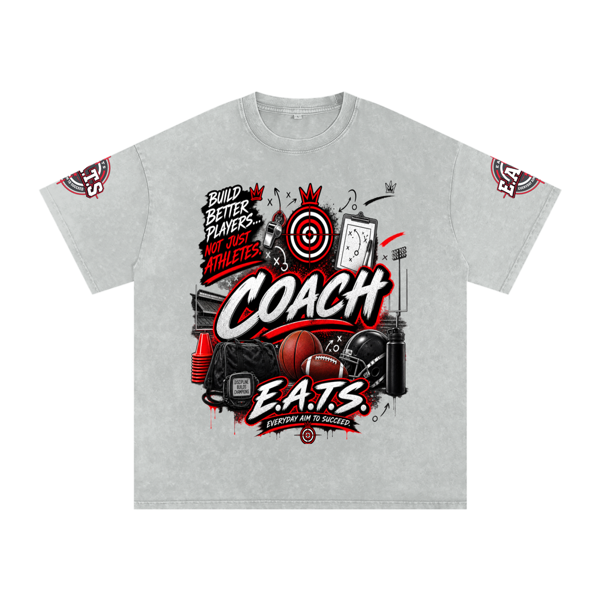 apricot,black,eats,grey,gray,coach,graphic,men,mens,career,careers,Tshirt,bullseye,unisex