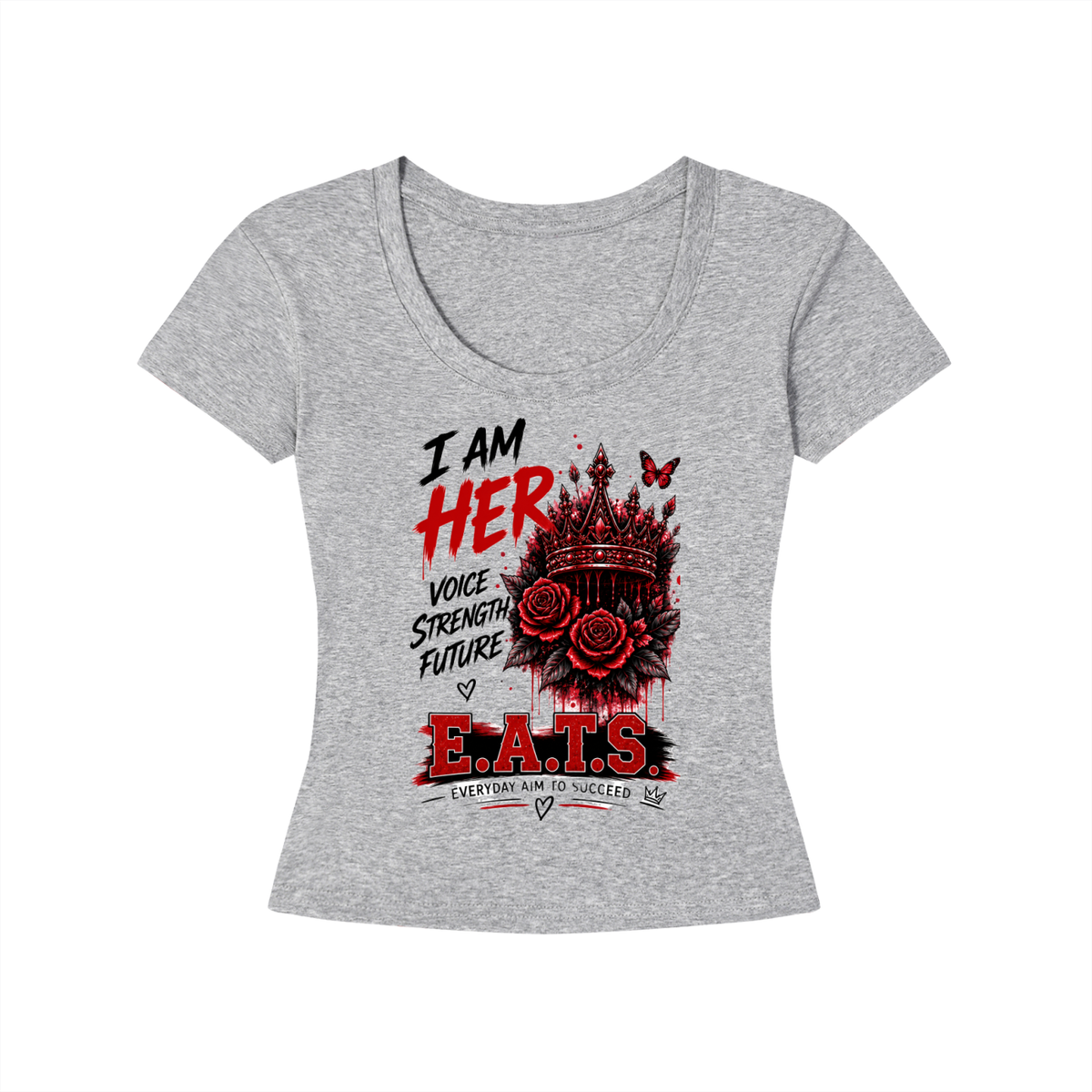 womens,red,her,grey,tshirt
