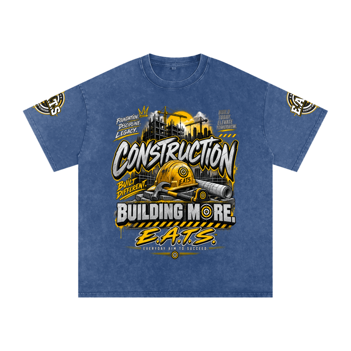 construction,building,career,careers,men,women,unisex,his,hers,tshirt,streetwear,logo,blue,light,dark,grey,gray,eats,graphic,black,royal,yellow,brown,mens,womens,red