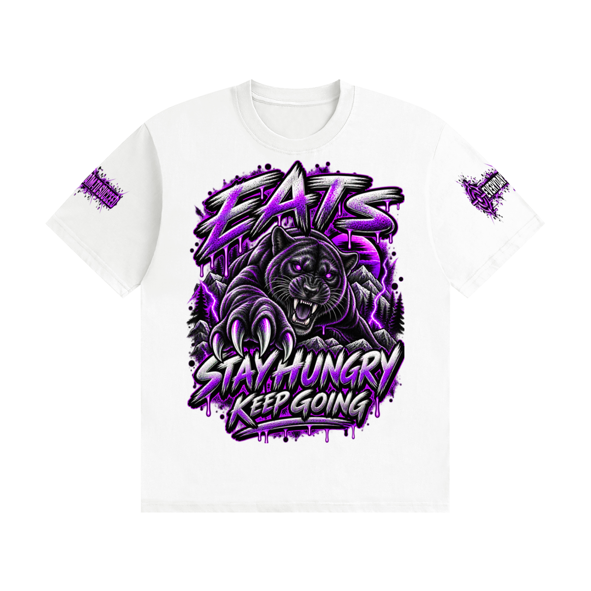 purple,white,grey,gray,womensgreytshirt,womenswhitetshirt,womenspurpletshirt,purpletshirt,whitetshirt,greytshirt,graytshirt,womens,women,tshirt,graphic,grapictshirt,panther,panthergraphictshirt,casual,womenscasual,streetwear,womensstreetwear,fashion,womensfashion,logo,brandlogo,eats,stayhungry,keepgoing,purplegraphic,whiteandpurple,greyandpurple,grayandpurple,everydayaimtosucceed,clothes,womensclothes,hers,eatstshirt,bullseye,bullseyelogo,streetfashion,casualwear,trending,trendingfashion,trendingstreetwear,